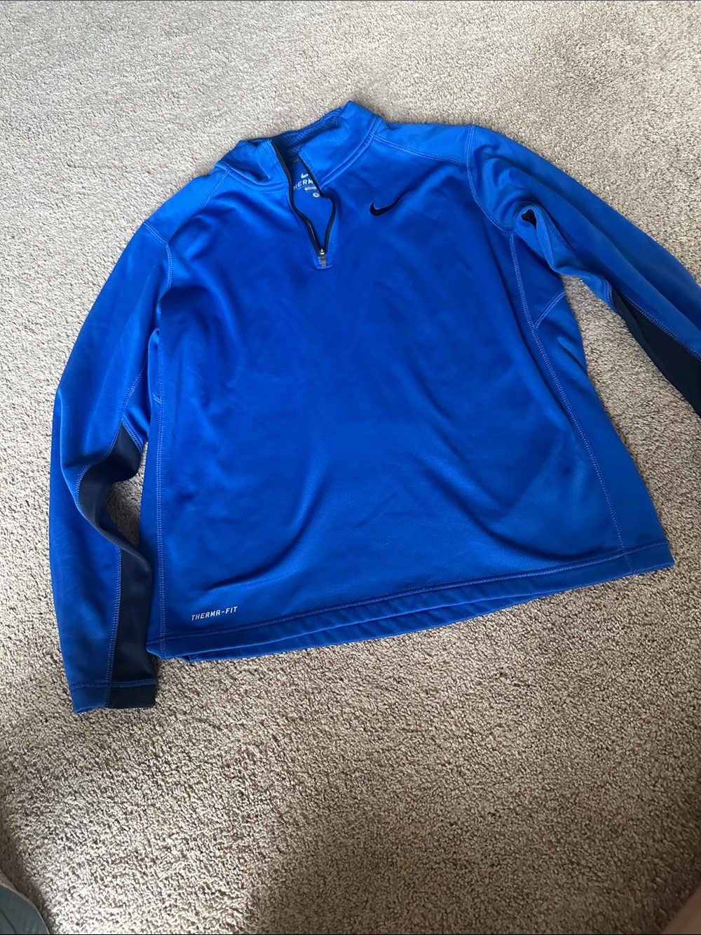 Nike Men’s Royal Blue Quarter-Zip Therma-FIT Pullover
